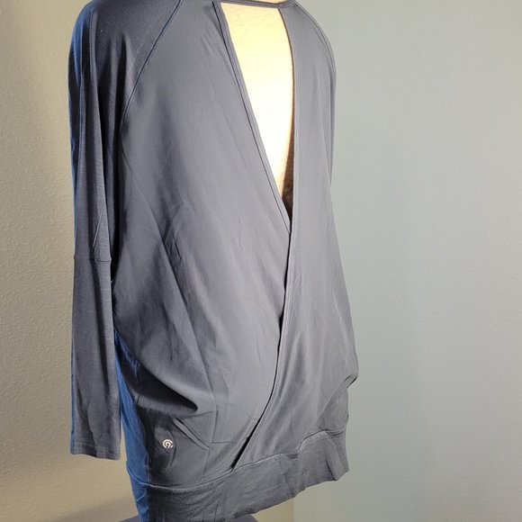 C9 BY CHAMPION Long Sleeve Open Back Training Shirt || BLUE - Picture 4 of 10